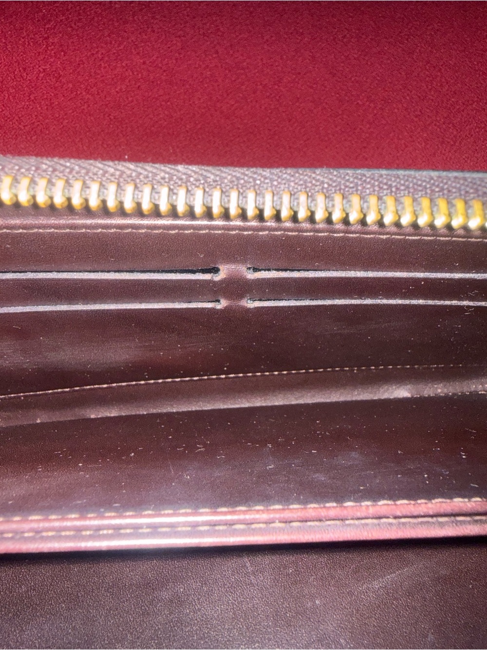 Authentic Louis Vuitton Patent Monogram Vernis Bordeaux Zip Wallet - - Picture 11 of 16